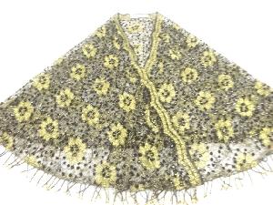 レースビーズ花模様ショール